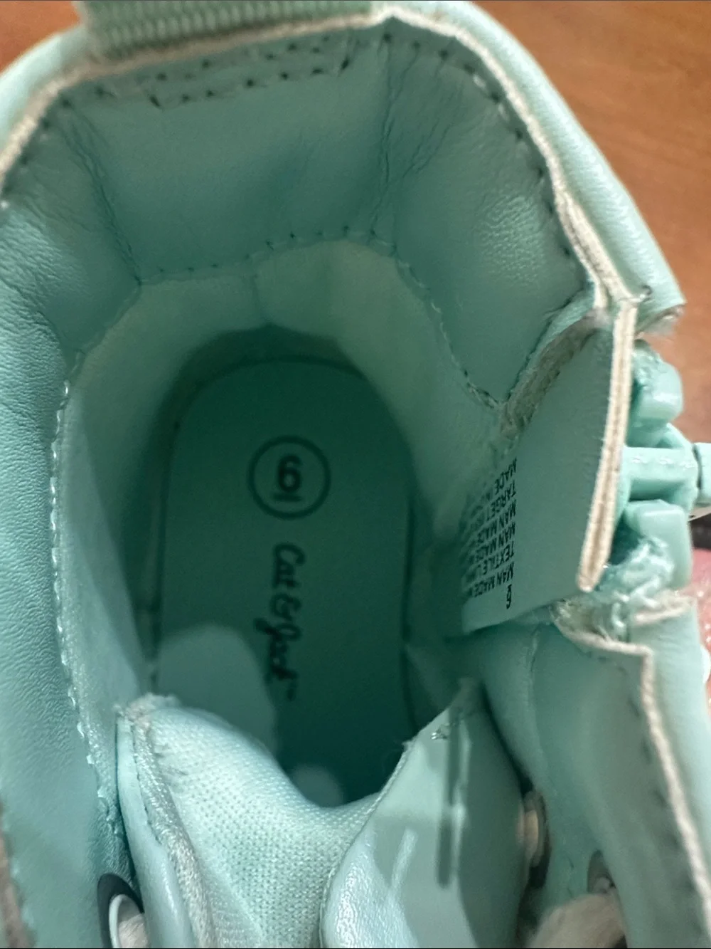 Cat & Jack Kids Glitter Ombre Lace-Up Boots in Aqua, Pink & Yellow NWOT